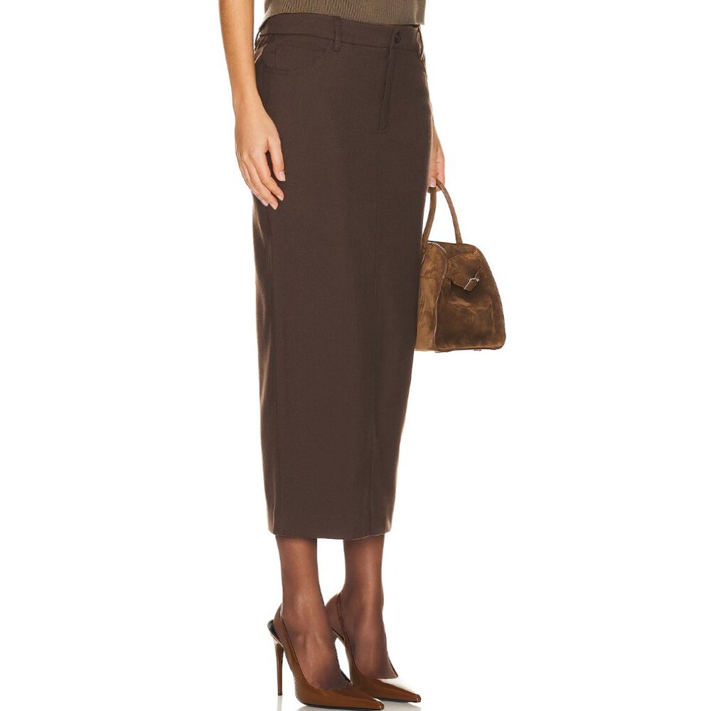 Helsa Brown Midi Skirt